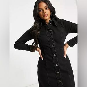 Black denim dress